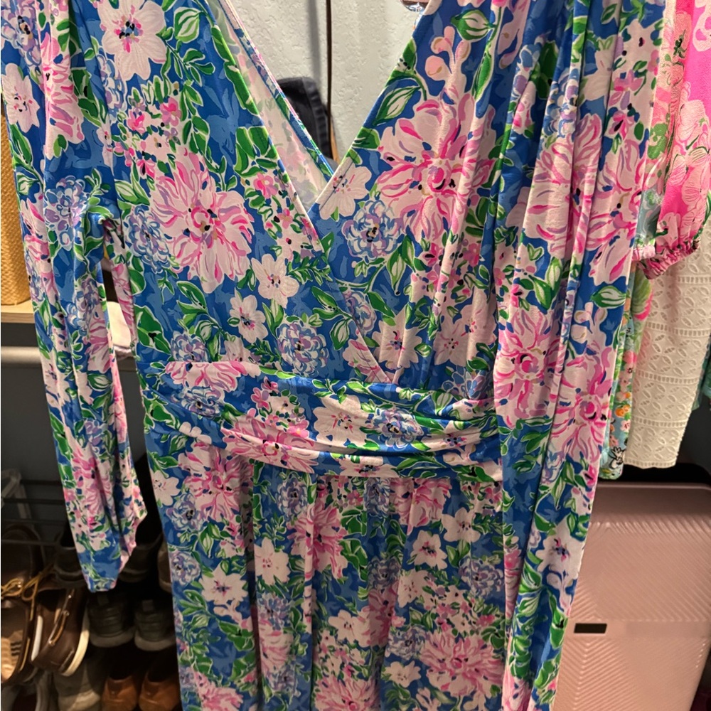 Floral V-Neck Long Sleeve Dress